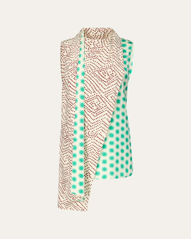 x Henry Zankov Mulberry Dotted Drape Top